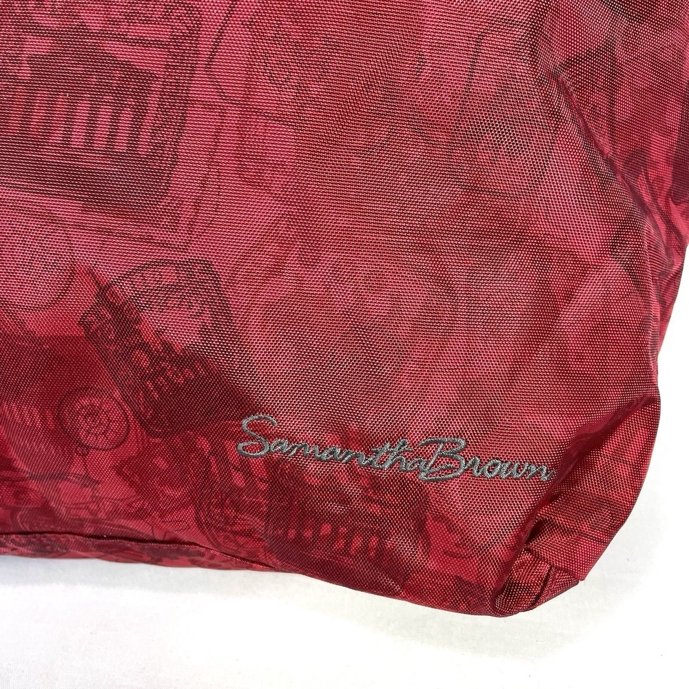 Samantha Brown Red Travel Weekender Tote Bag Carry On Places Print 23" - Picture 5 of 12